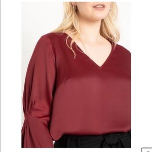NEW Eloquii Pintuck Sleeve Blouse